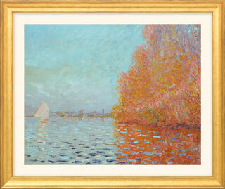 Picture "Argenteuil Basin with a Single Sailboat" (1874), golden framed version