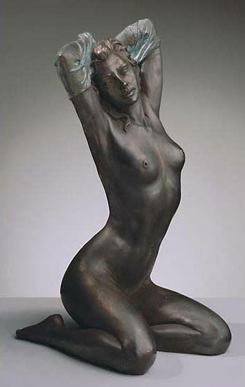 Sculpture "Nudo - Nude" (1993), bronzed version in artificial marble by Vittorio Luigi Tessaro