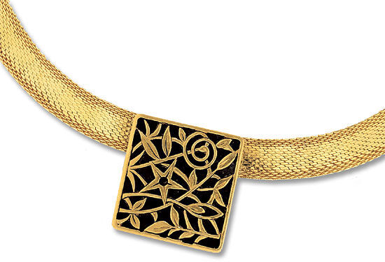 Halsband "Blomma i jugendstil" - efter Gustav Klimt av Petra Waszak
