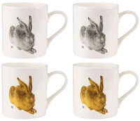 Sæt med 4 krus "Hare", porcelæn