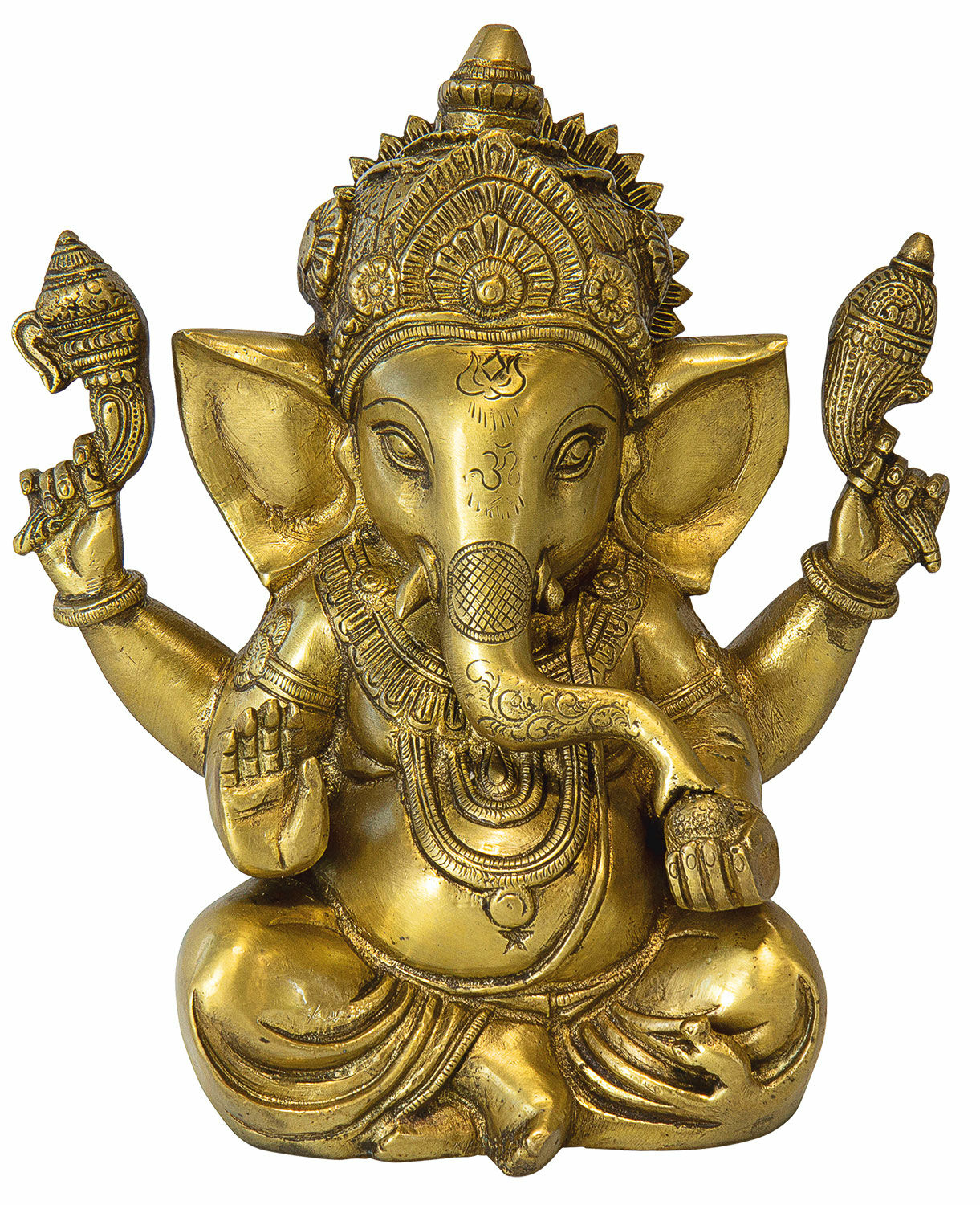 Skulptur "Indischer Gott Ganesha", Messing Antikfinish