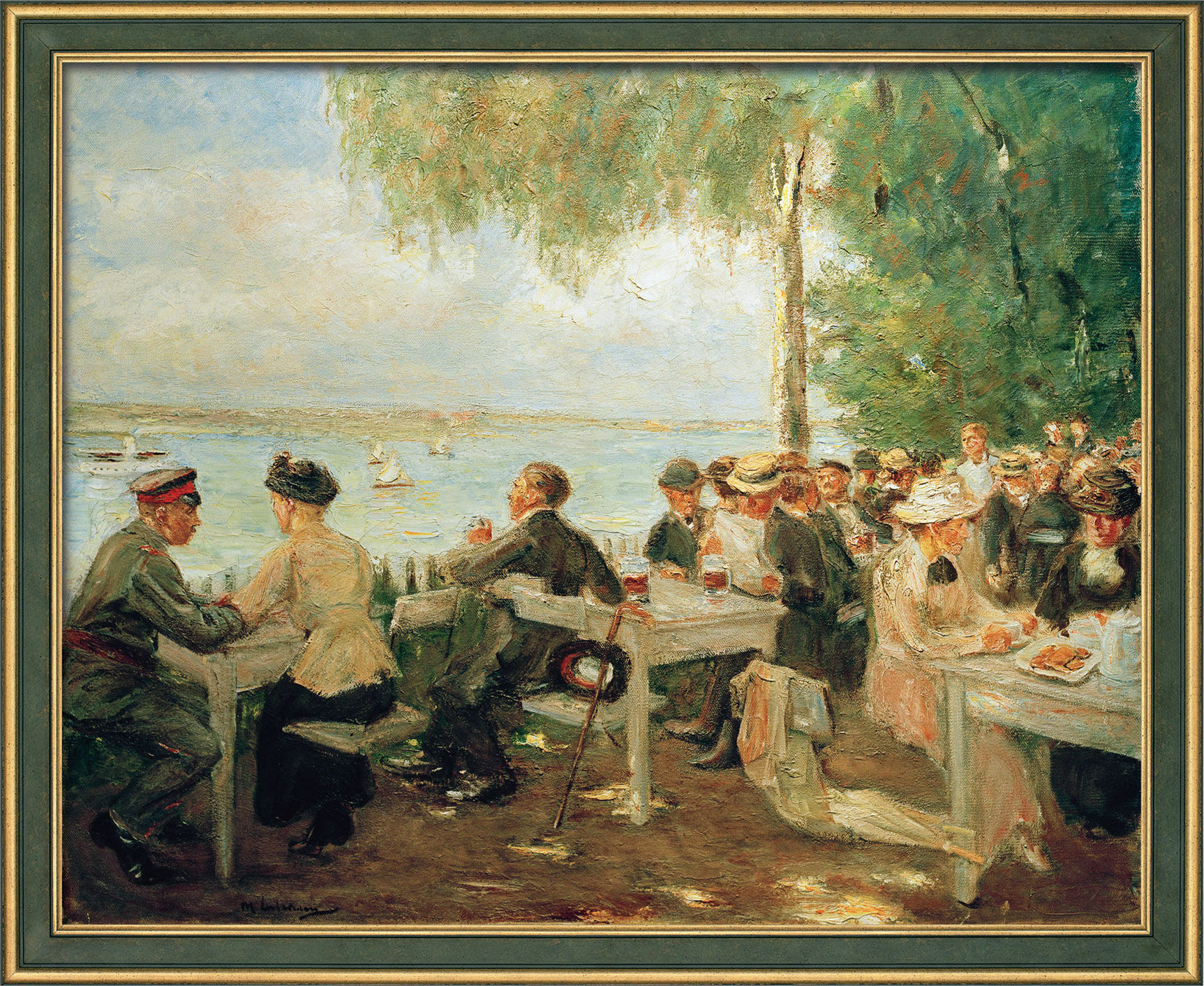 Billede "Garden Restaurant on the Havel - Nikolskoe" (1916), indrammet von Max Liebermann