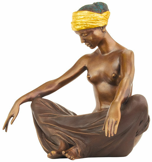 Sculpture "Waves", bronze version partially gold-plated by Erwin A. Schinzel