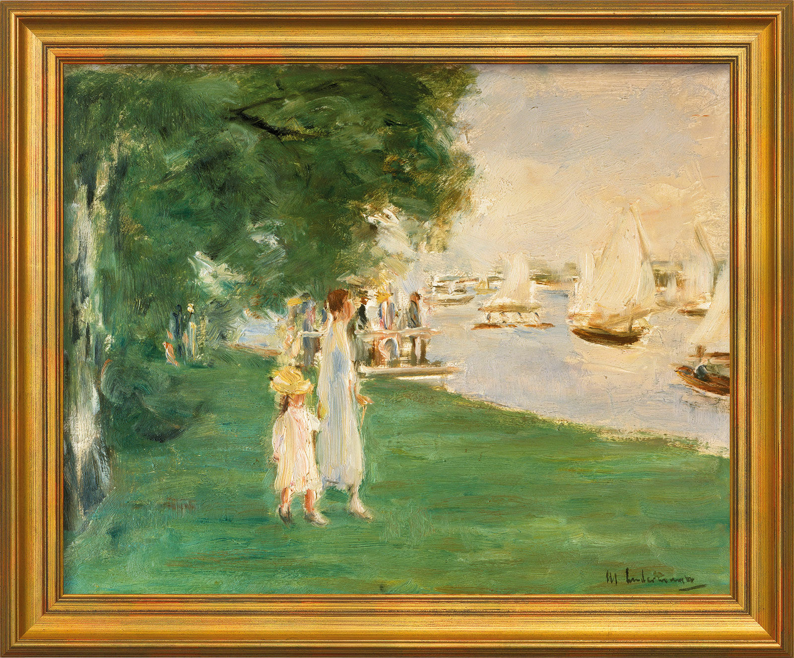 Picture "Wannsee Scenery" (1924), framed by Max Liebermann