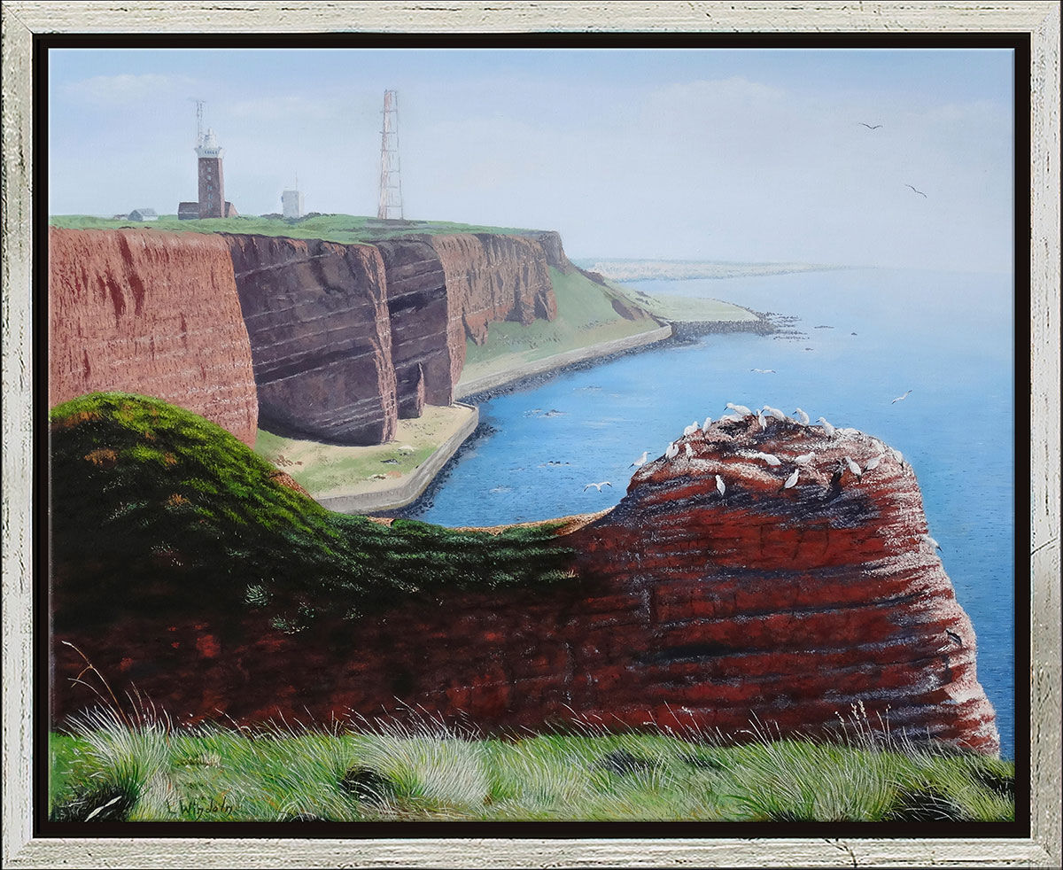 Obraz "Heligoland" (2017) (Oryginalny/Unikatowy egzemplarz), oprawiony w ramę autorstwa Leo Windeln