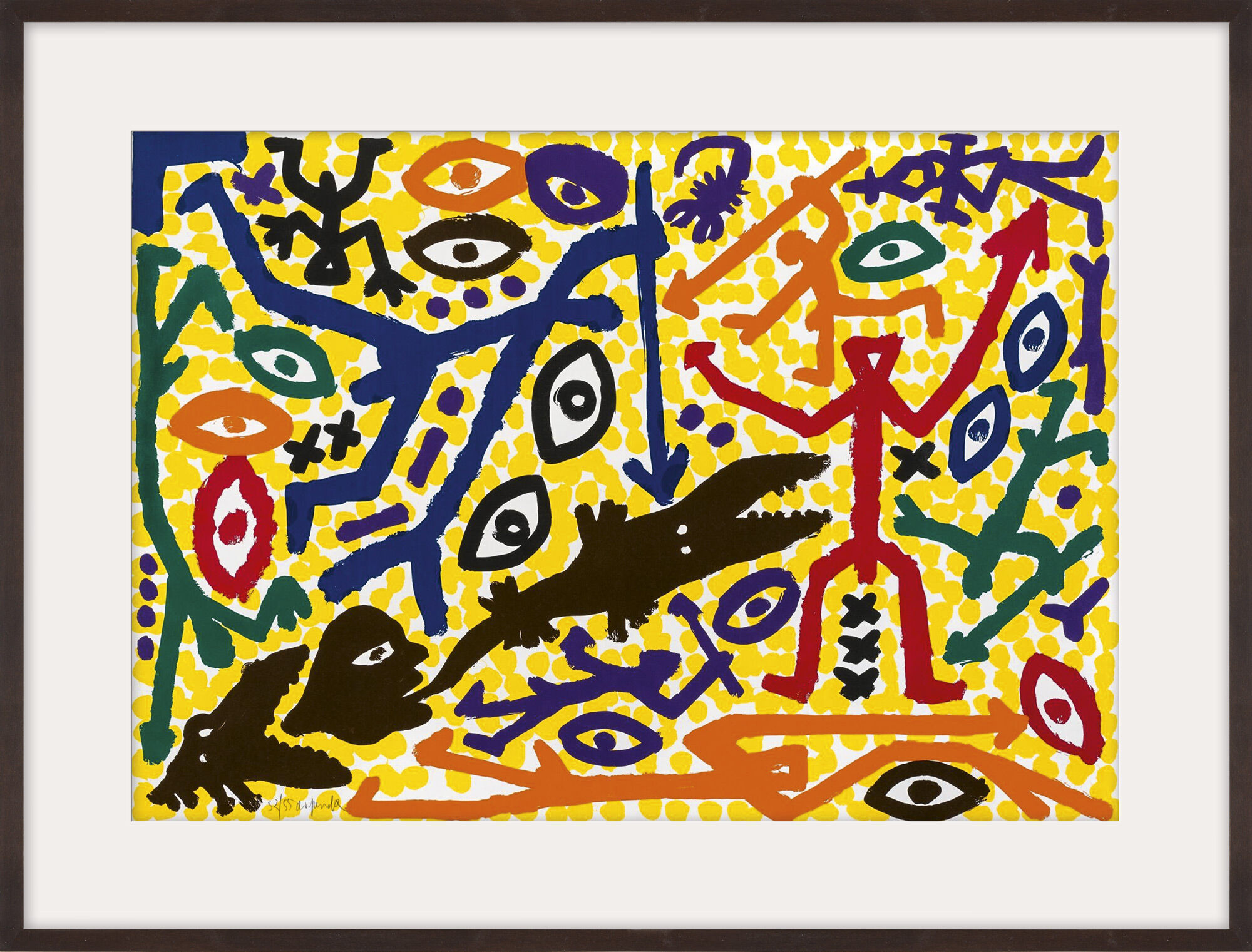 Picture "Hunting" (1991) by A. R. Penck