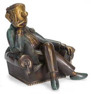 Socha „Gentleman v křesle - výroční edice“, bronz od Loriot