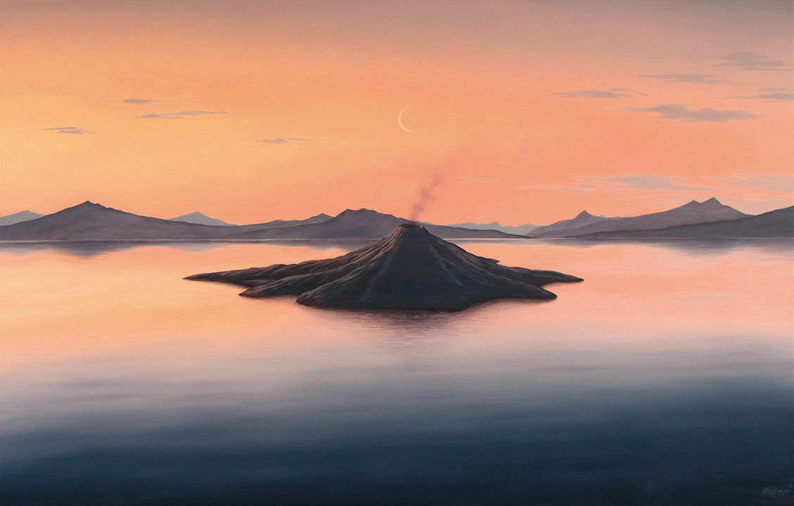 Picture "Volcano Island" (2013), on stretcher frame by Michael Krähmer