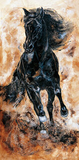 Picture "Black Stallion", on stretcher frame by Kerstin Tschech