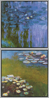 2 Bilder "Seerosen II" (Nymphéas 1916-19) und "Seerosen I" (Nymphéas 1914-17) im Set von Claude Monet