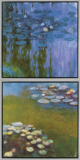 Set of 2 pictures "Water Lilies II" (Nymphéas 1916-19) and "Water Lilies I" (Nymphéas 1914-17) by Claude Monet