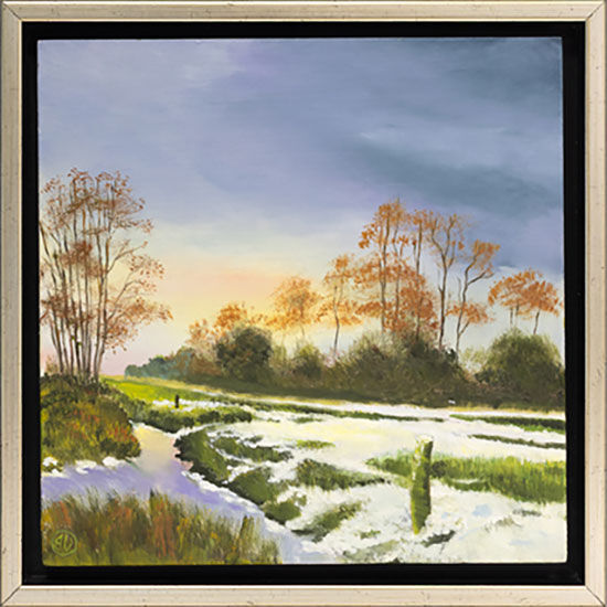 Bild "Der erste Schnee" (2026) (Original / Unikat), gerahmt von Arnold Voet