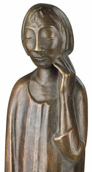 Skulptur "Der Sinnende II" (1934), Reduktion in Bronze von Ernst Barlach