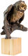 Scultura "Gufo", versione in bronzo marrone di Kristin Kolb