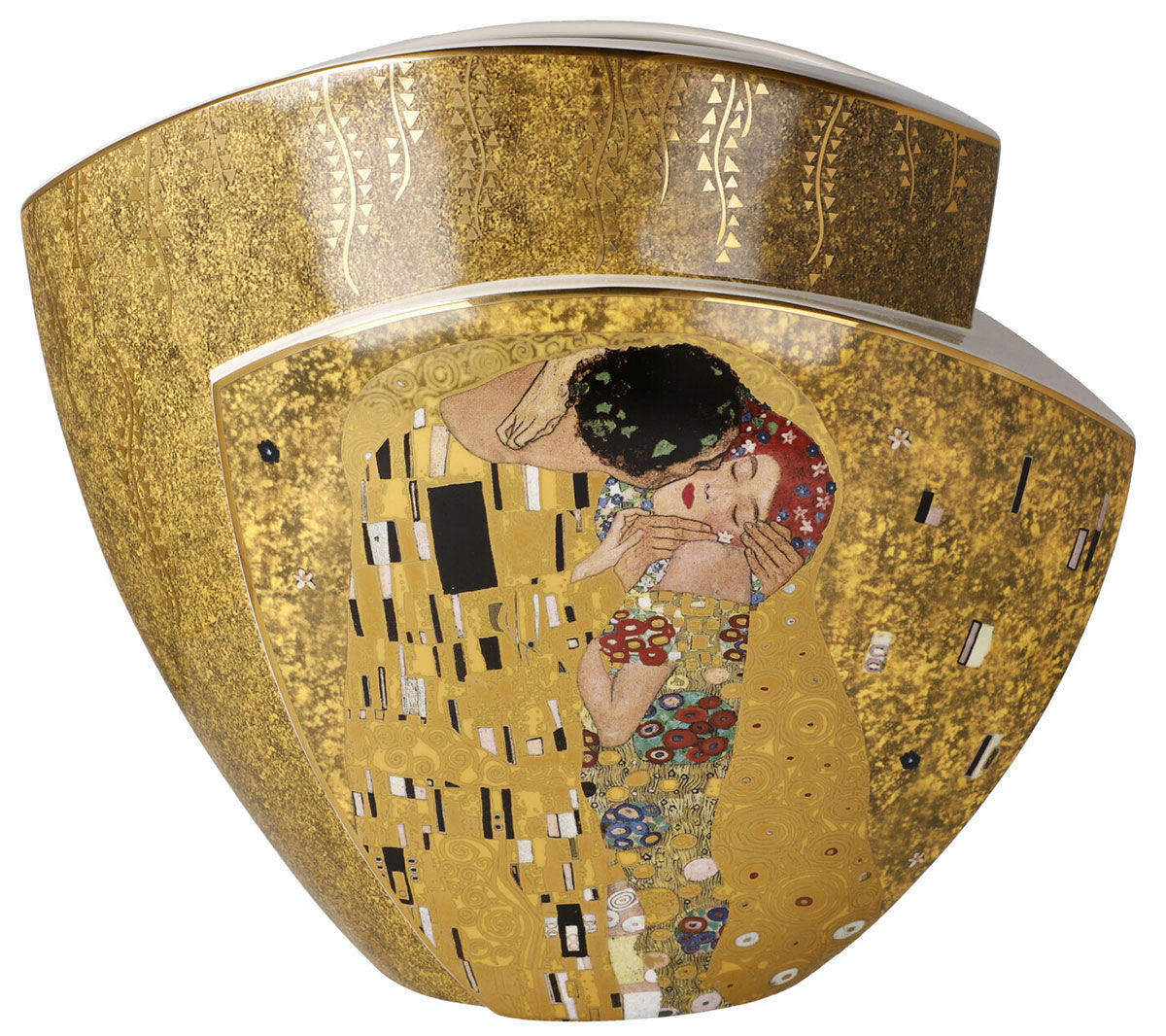 Doppelseitige Porzellanvase "Der Kuss / Adele Bloch-Bauer" mit Golddekor von Gustav Klimt