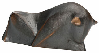 Miniature sculpture "Bull", bronze by Bernd Bergkemper