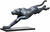 Sculpture "Jumping Puma", bronze grey/black