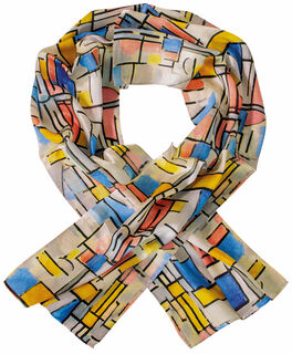 Silk scarf "Composition in Oval with Color Planes 1"