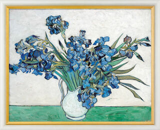 Bild "Schwertlilien" (1890), gerahmt von Vincent van Gogh