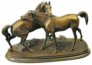 Horse sculpture "The Embrace", bonded bronze