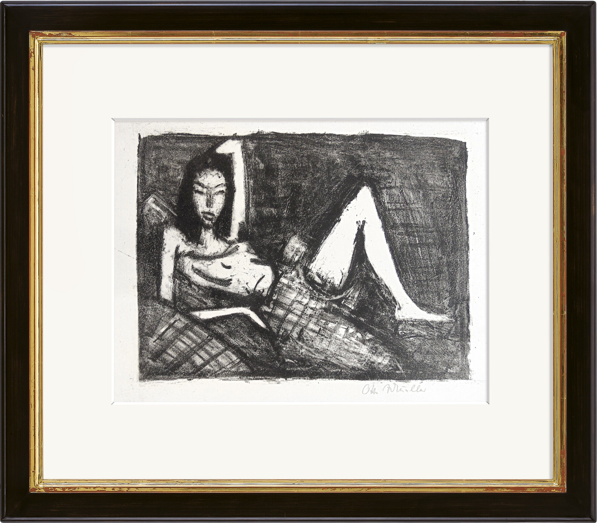 Obraz "Dívka na pohovce" (1921/22) od Otto Mueller