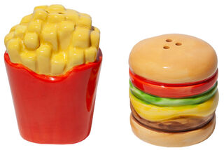 Salz- und Pfefferstreuer "Burger and Fries", Keramik