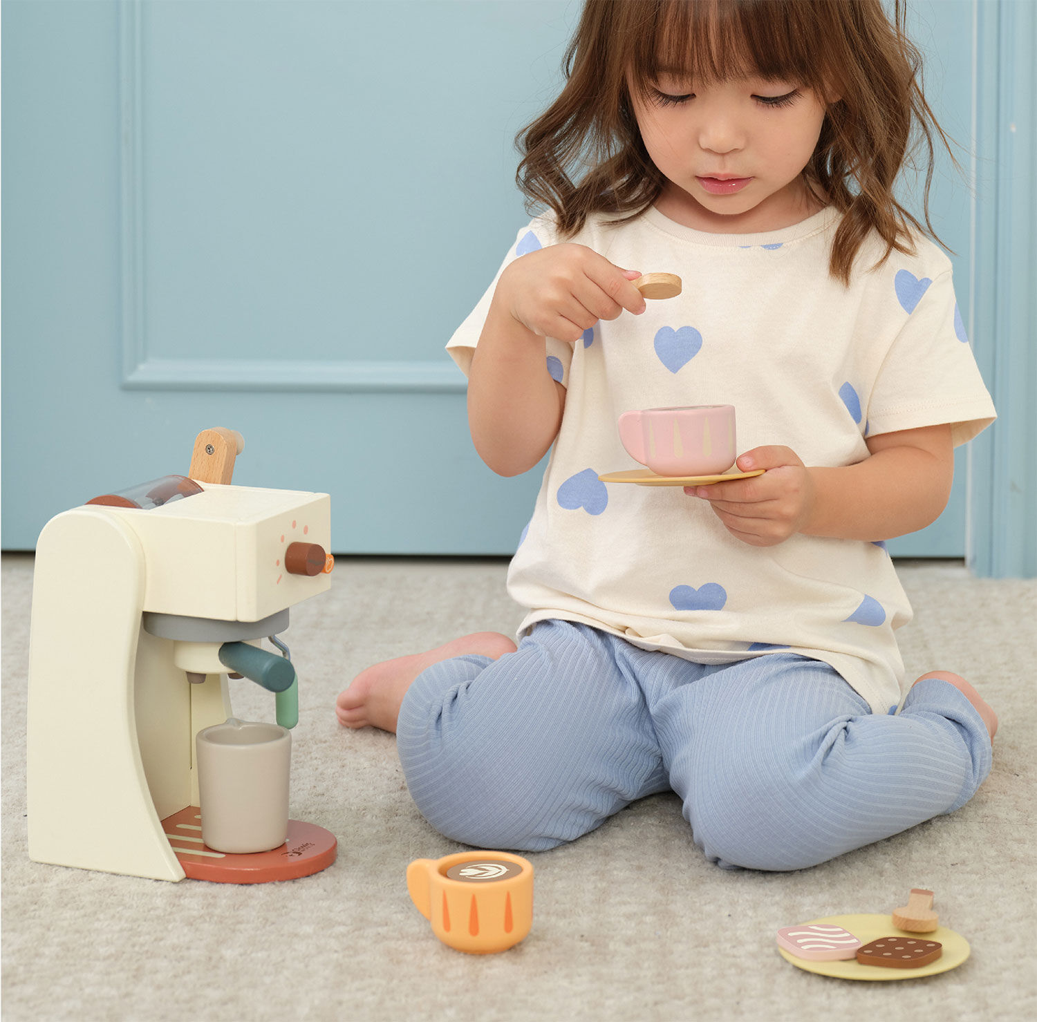 Juego de juguete de madera "Máquina de café" (15 piezas, para niños a partir de 3 años) de Kid's Concept