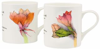 Set de 2 mugs "Amaryllis", porcelaine