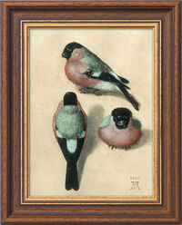 Tableau "Oiseau en trois positions" (1520), encadré