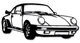 Wandbeeld „Porsche Turbo Black“ (2022) van Jan M. Petersen