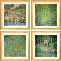 4 Landschaftsbilder im Set, gerahmt