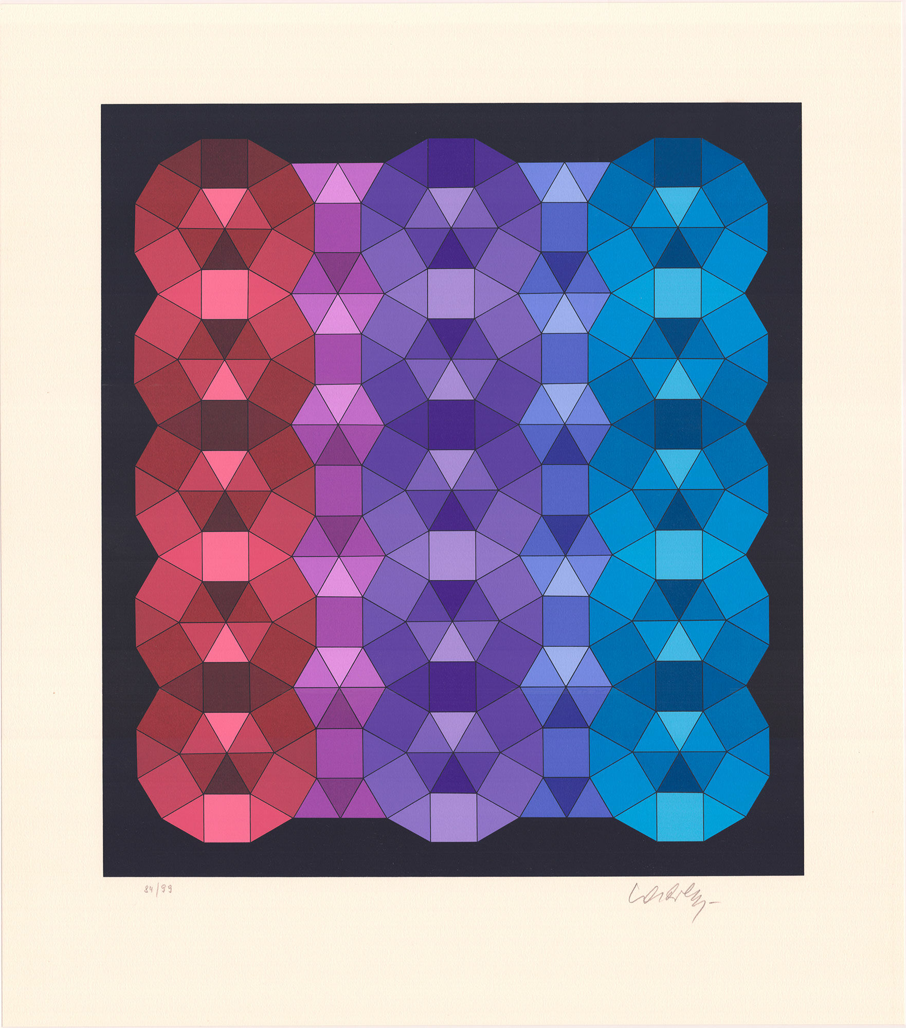 Picture "YKA" (1989), unframed by Victor Vasarely