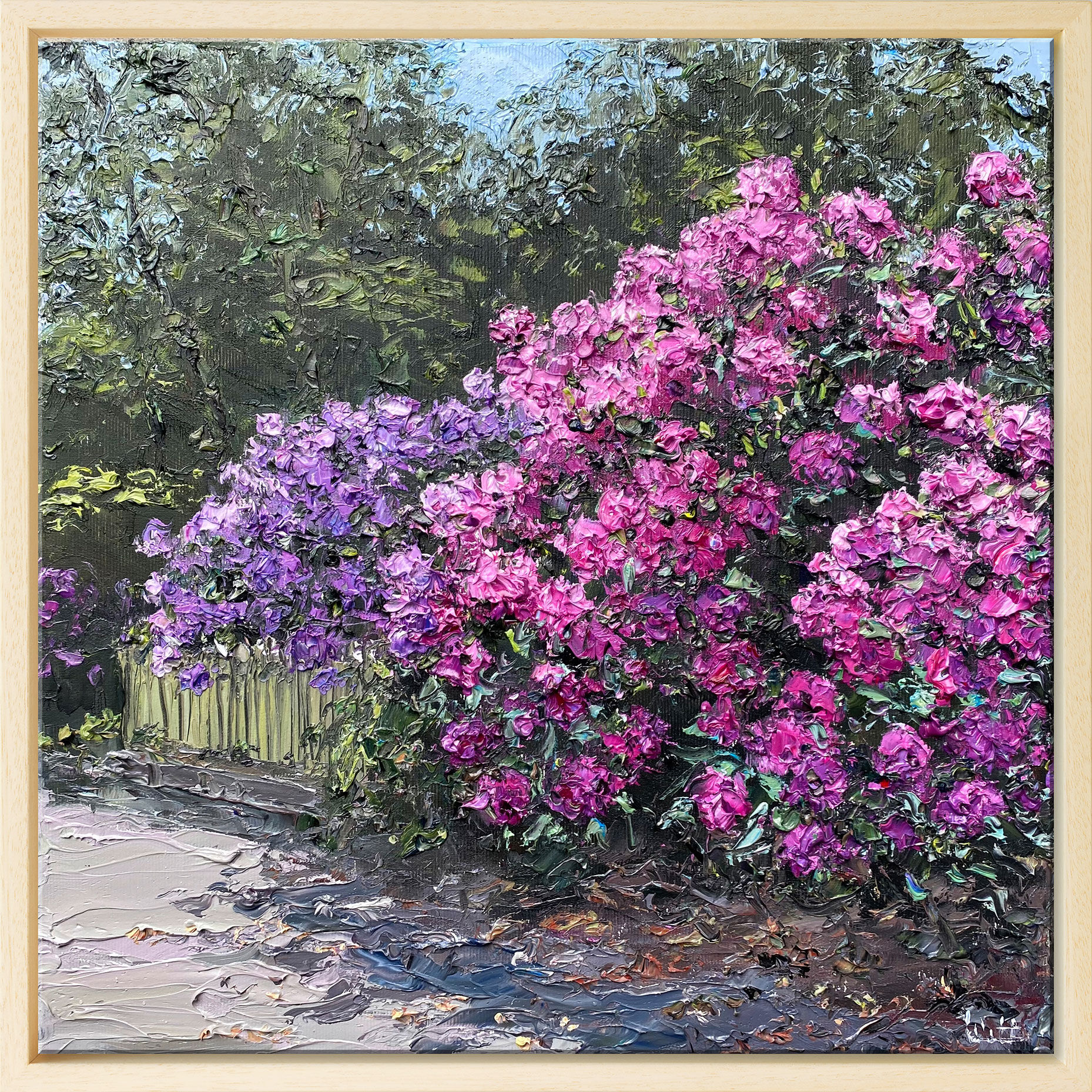 Bild "Rhododendren II" (2026) (Original / Unikat), gerahmt von Peter Witt