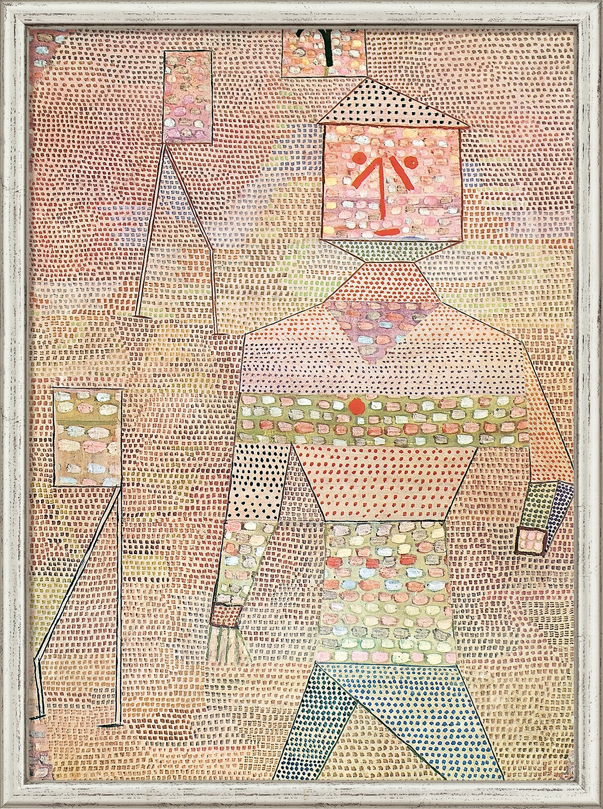 Bild "Général en Chef des Barbares" (1932), gerahmt von Paul Klee
