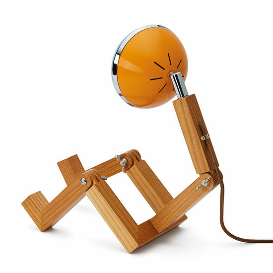 Fleksibel LED-bordlampe "Mini Mr. Wattson USB", orange version von Piffany Copenhagen