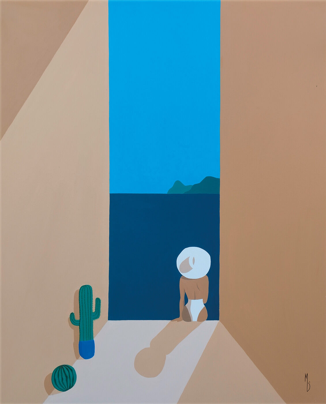 Picture "Méditerranée" (2023) (Original / Unique piece), on stretcher frame by Marie Deforche