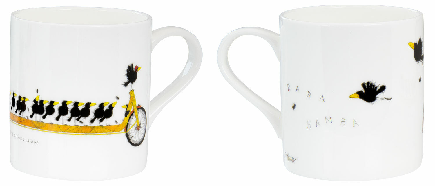 Set of 2 mugs "On the Move", porcelain by Michael Ferner