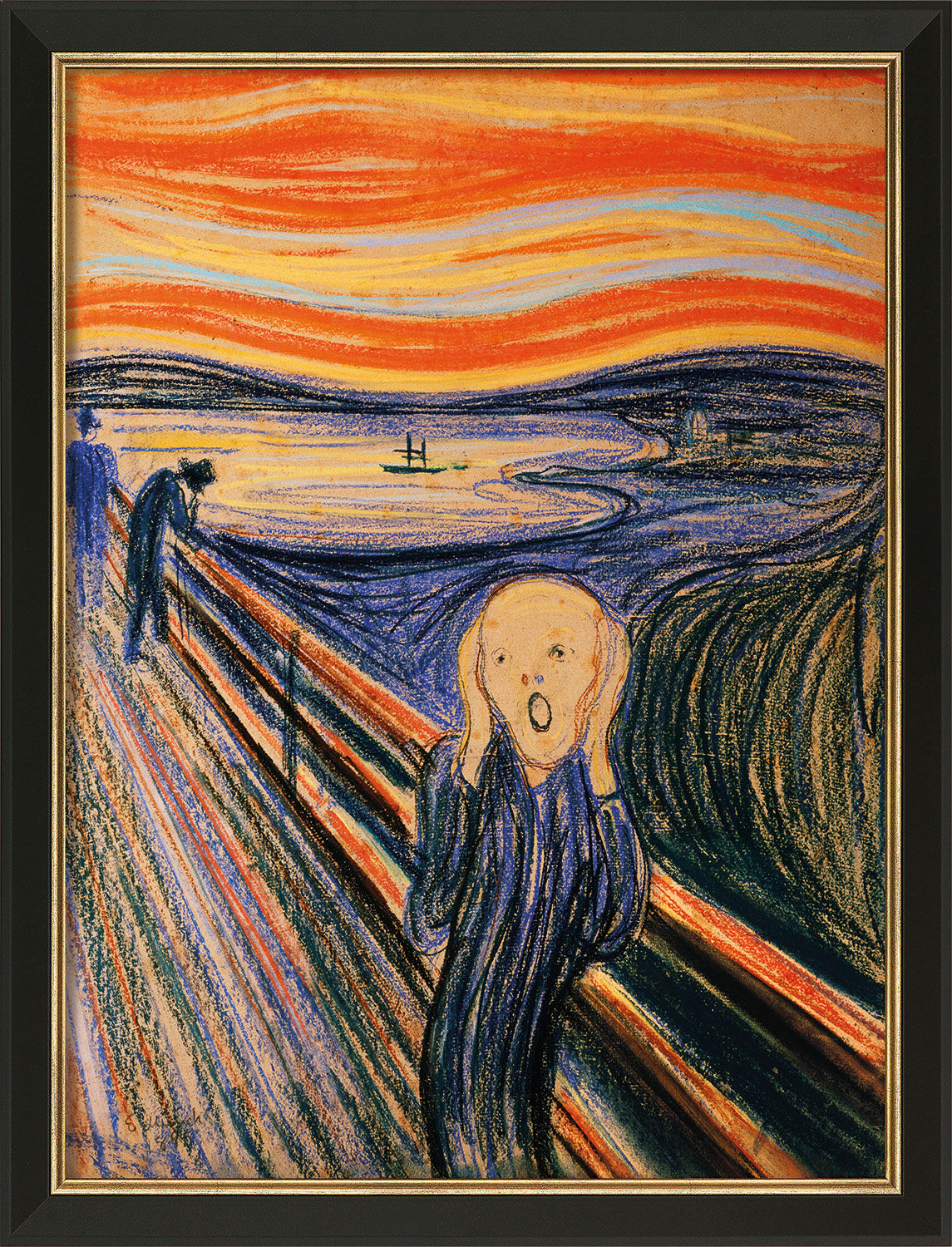 Bild "Der Schrei" (1895), gerahmt von Edvard Munch