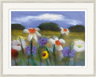 Picture "Landscape Flowers", framed