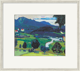 Bild "Murnau - Blick über den Staffelsee" (1902), gerahmt