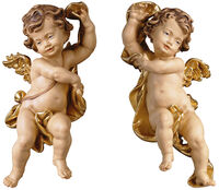 Holzschnitzkunst "Putti mit Draperien" im 2er-Set