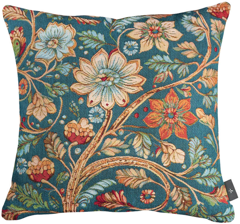 Kussenhoes "Floral Magic", blauwe versie