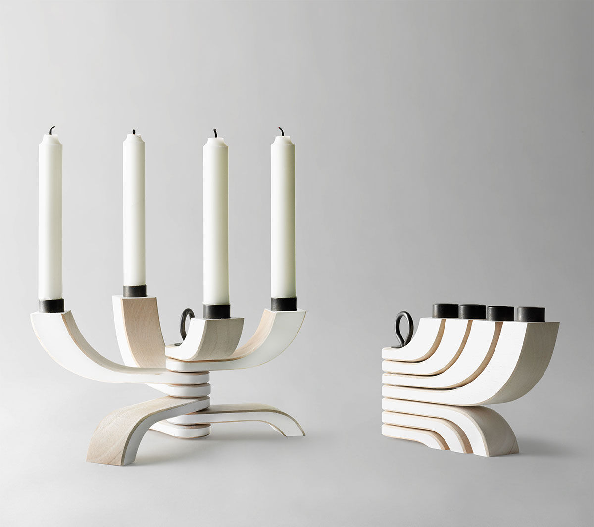 4-arm candle holder "Nordic Light" (flexible, without candles), white version by Design House Stockholm