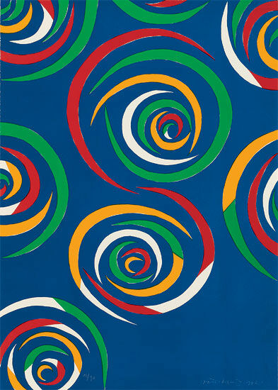 Tableau "Cercles du soir" (1992) von Piero Dorazio