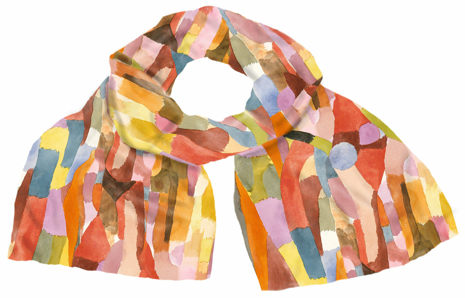 Seidenschal "Bewegung der gewölbten Kammern" von Paul Klee