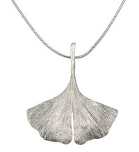 Collier de ginkgo en argent sterling 925