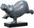 Sculpture "Hippopotame dansant", bronze gris