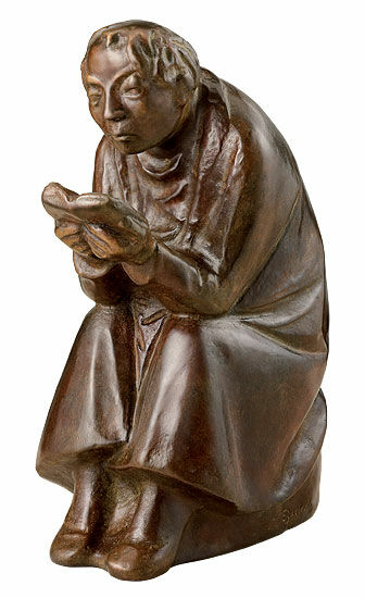 Sculpture "Le lecteur de livres" (1936), réduction en bronze von Ernst Barlach