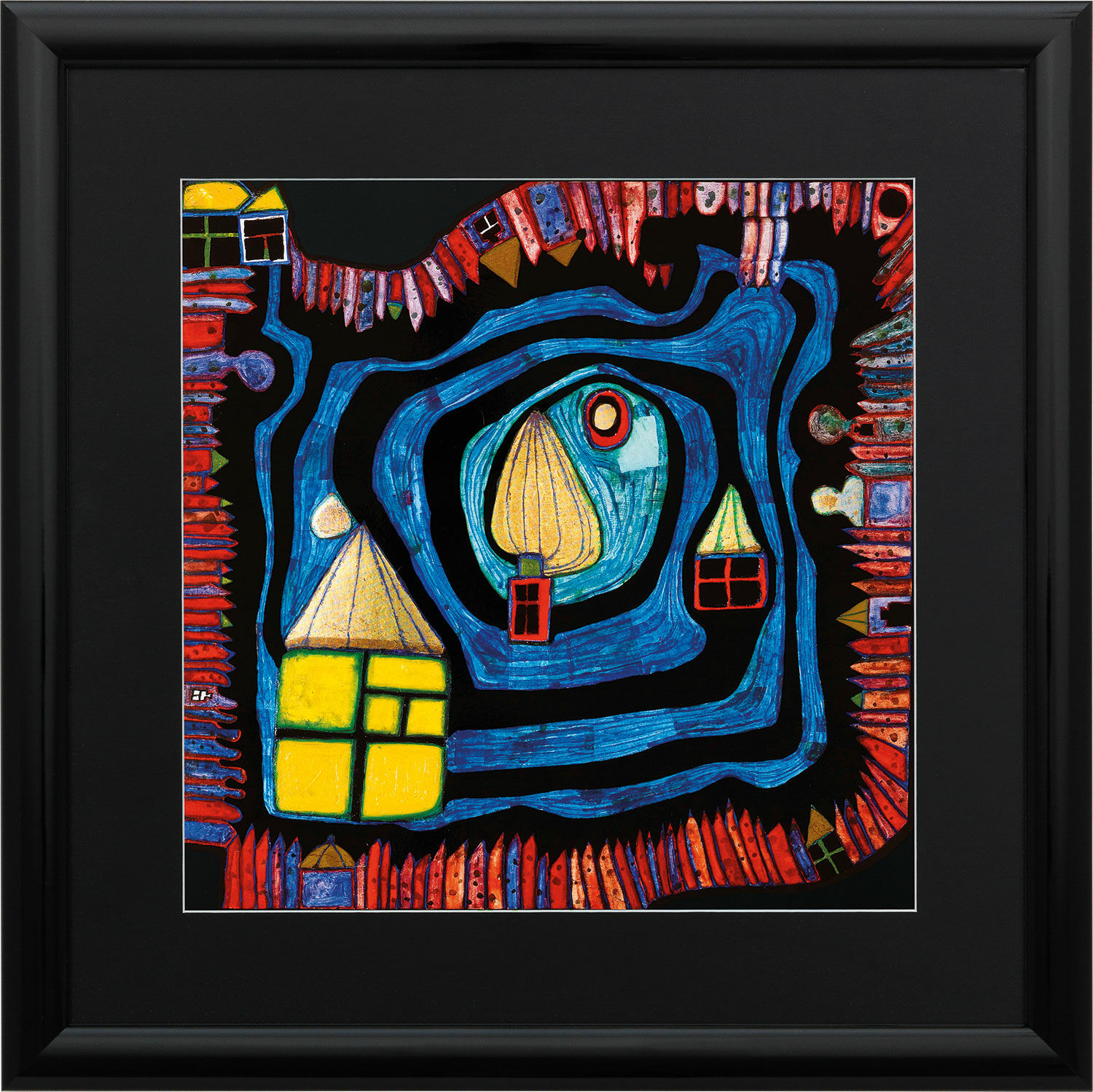 Picture "(808) End of the Waters", framed by Friedensreich Hundertwasser