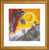 Quadro "Coppia nel cielo giallo" (1949), versione con cornice dorata